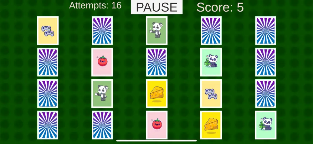 Tablero de juego de Memo2Match